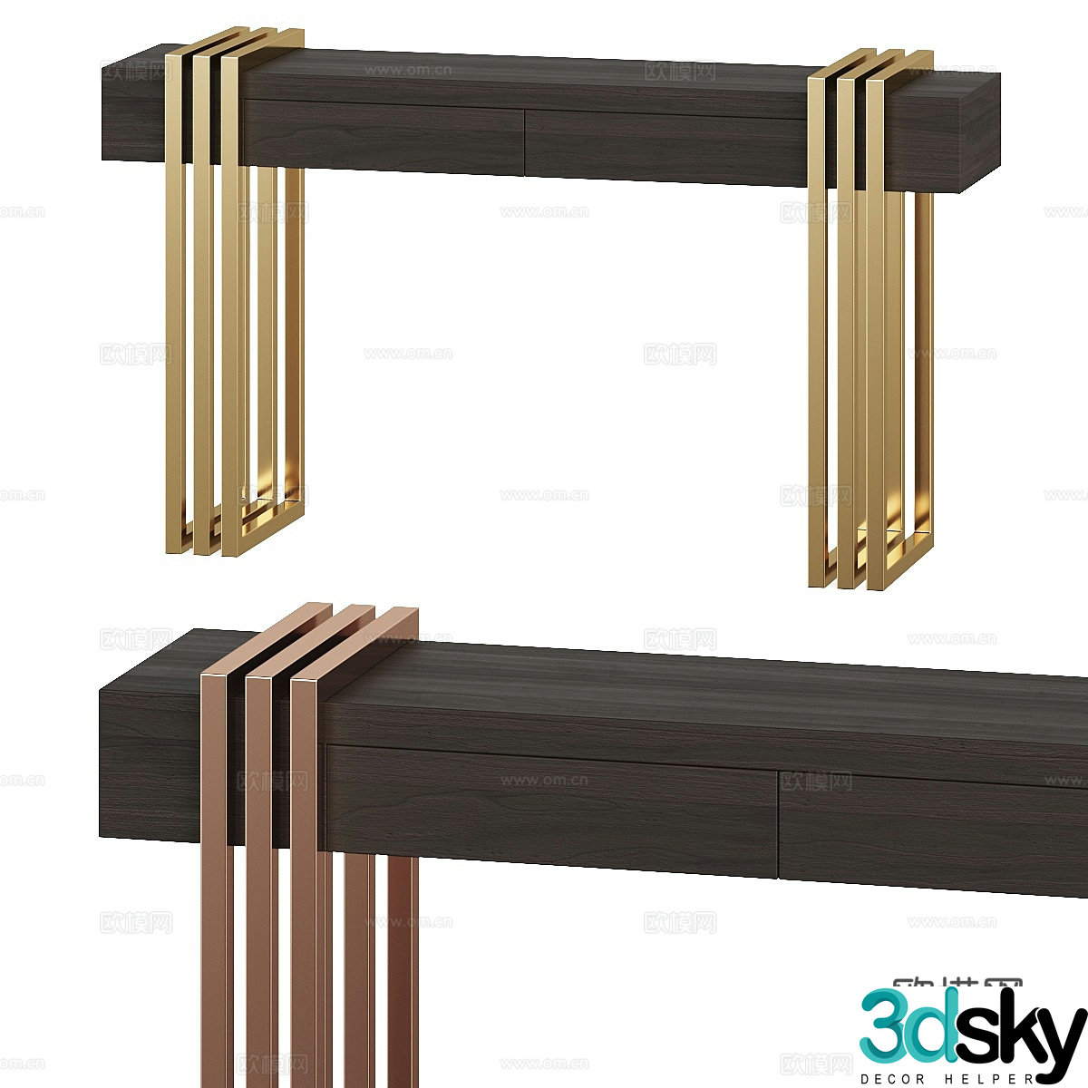 Modern Italian light luxury entrance cabinet end viewing platform 3D model