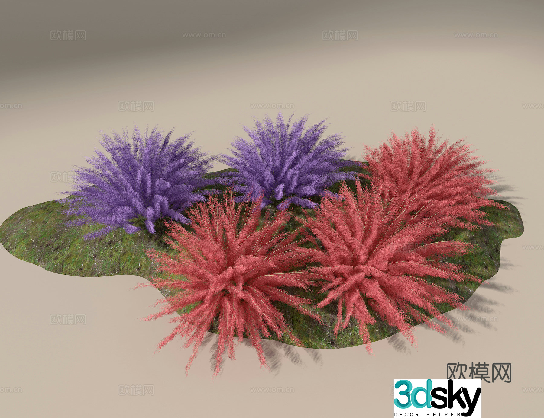 Landscape flowers and plants 3d model