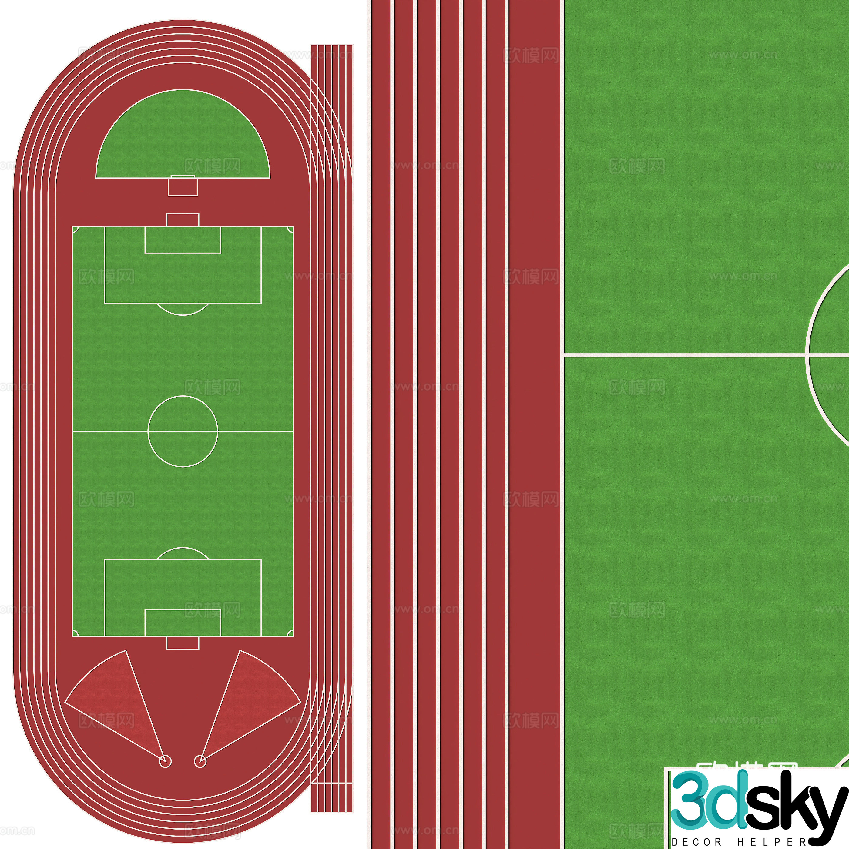 Modern sports field School stadium 3d model