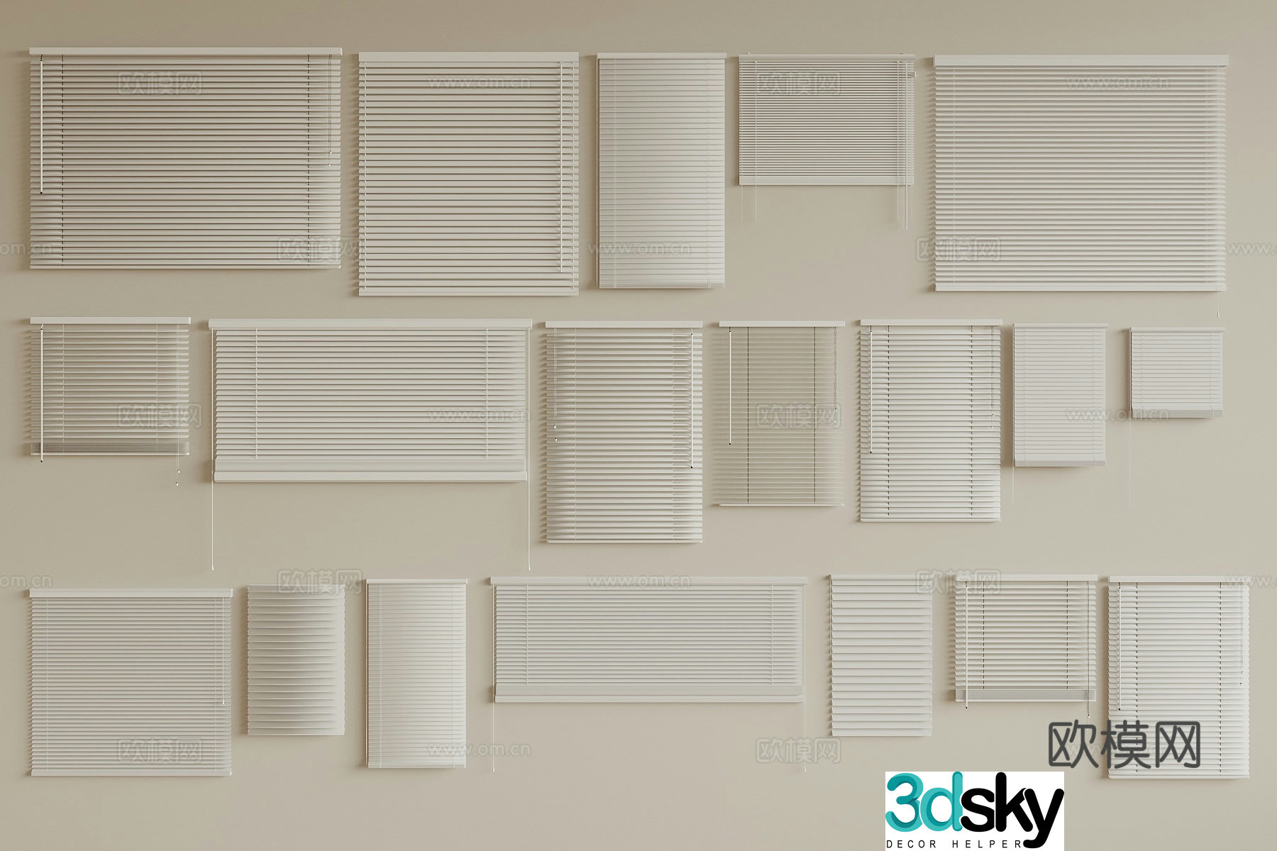 Modern venetian blinds 3d model