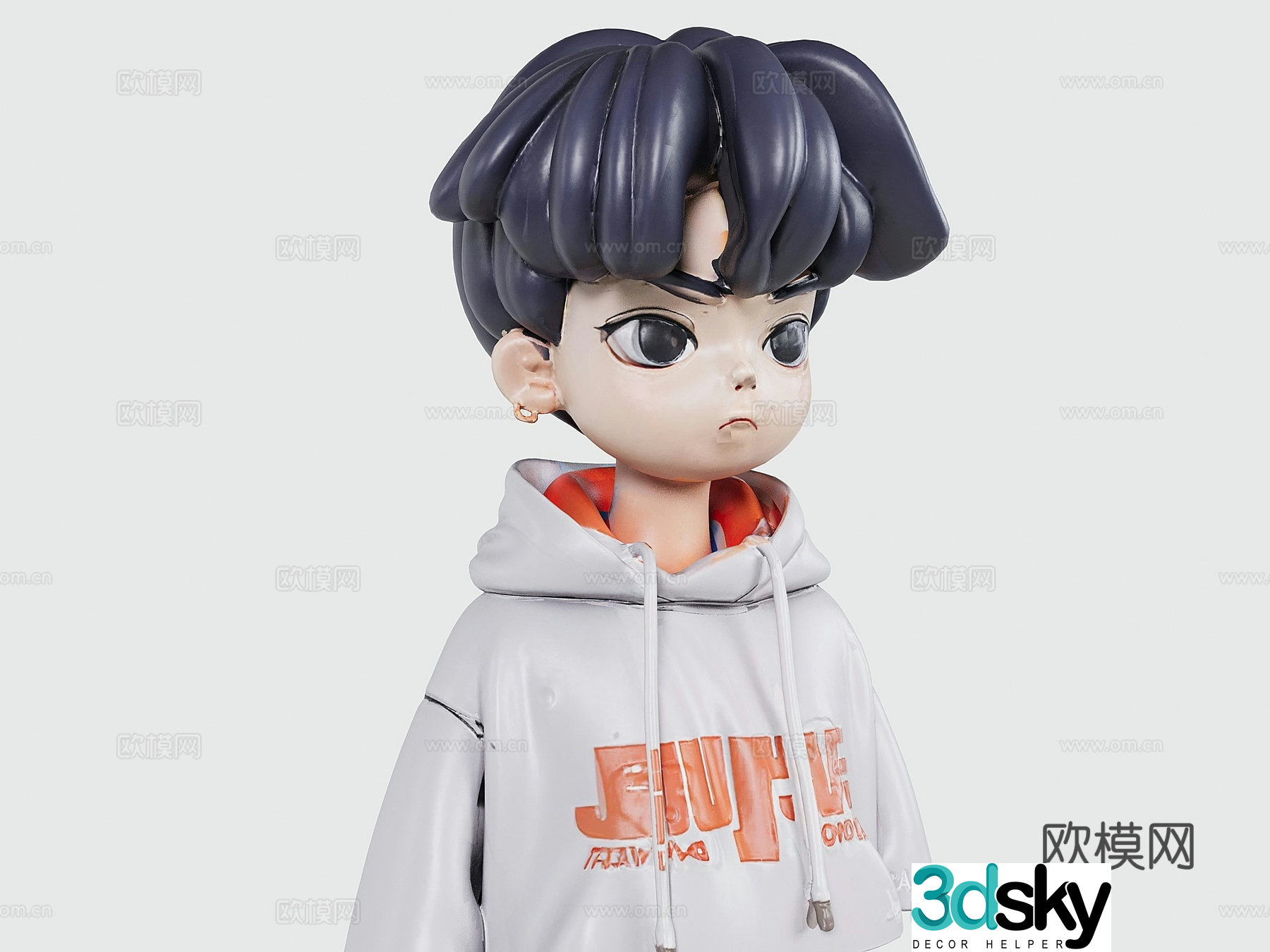 Cartoon trendy characters 3d model
