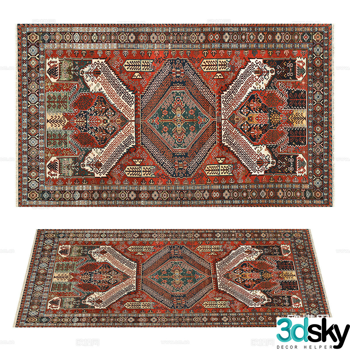 New Chinese retro carpet 3d model