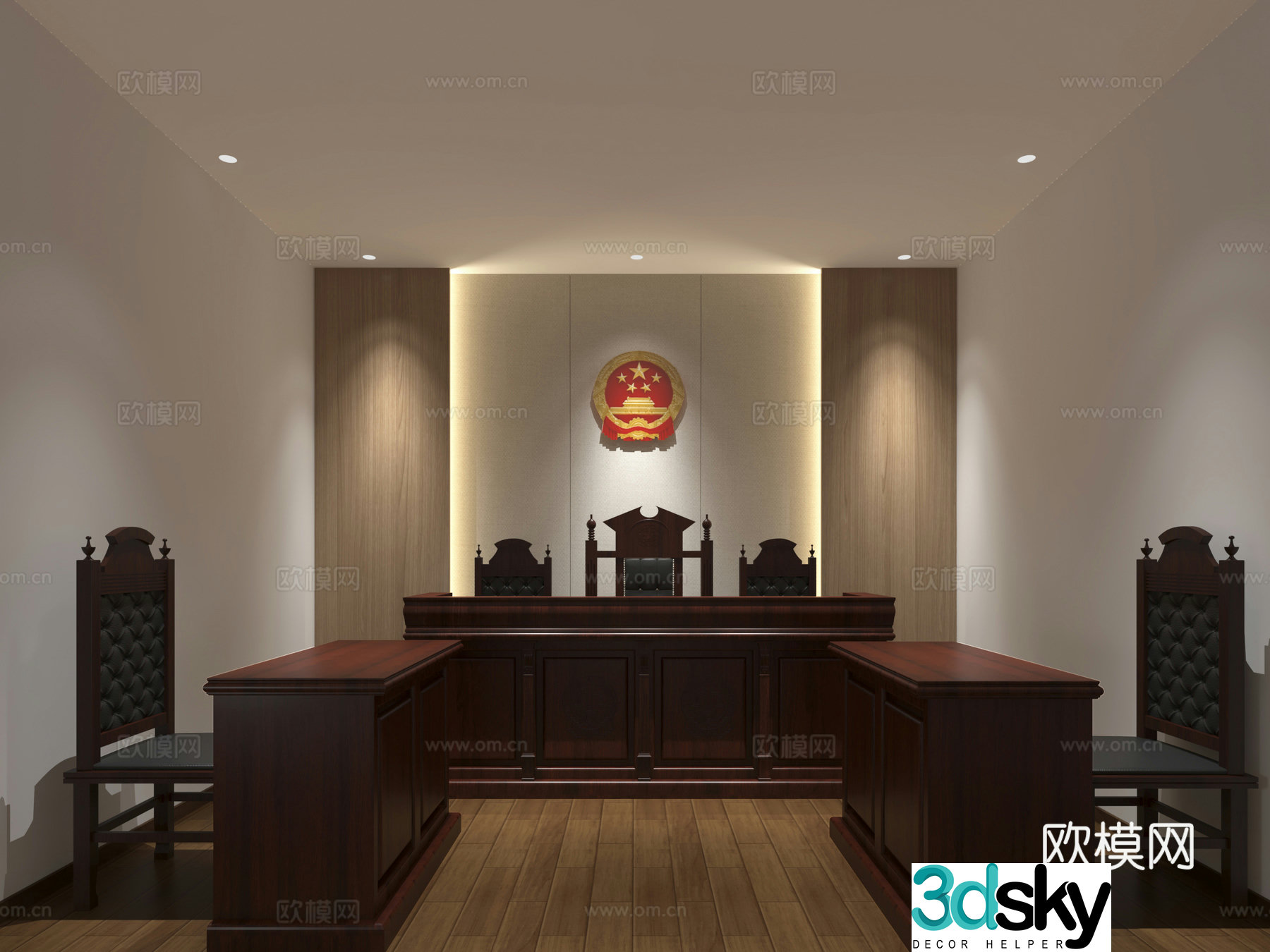 Modern court style script kill 3D model