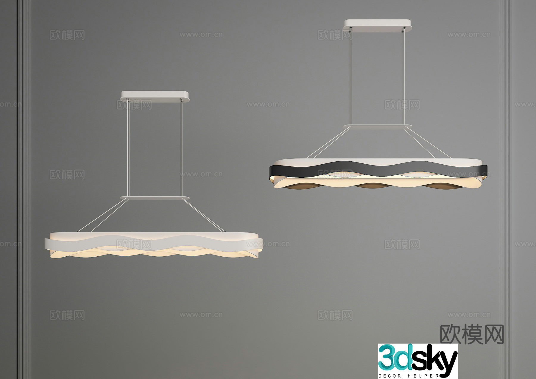 Cream chandelier long strip chandelier one-line chandelier restaurant chandelier study chandelier Italian chandelier 3D model