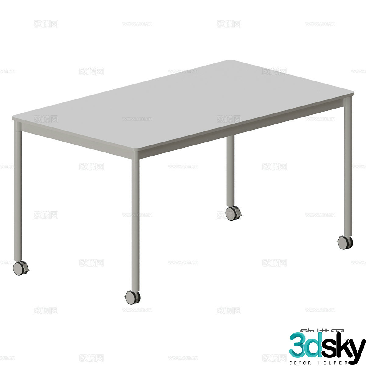 Simple office desk Minimalist office desk Rectangular office desk Dining table Negotiation table Conference table 3D model