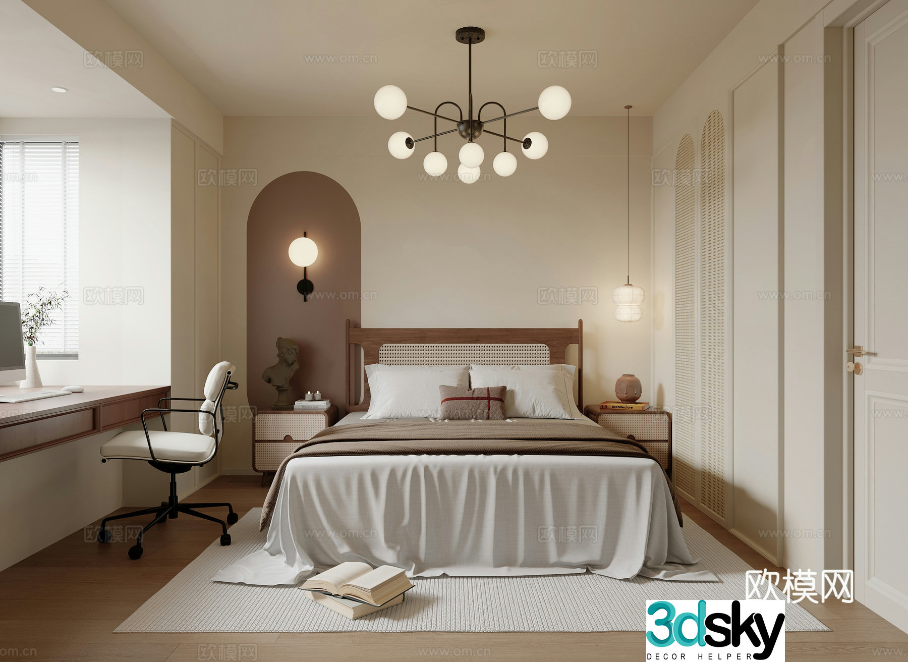 Middle-aged bedroom 3d model