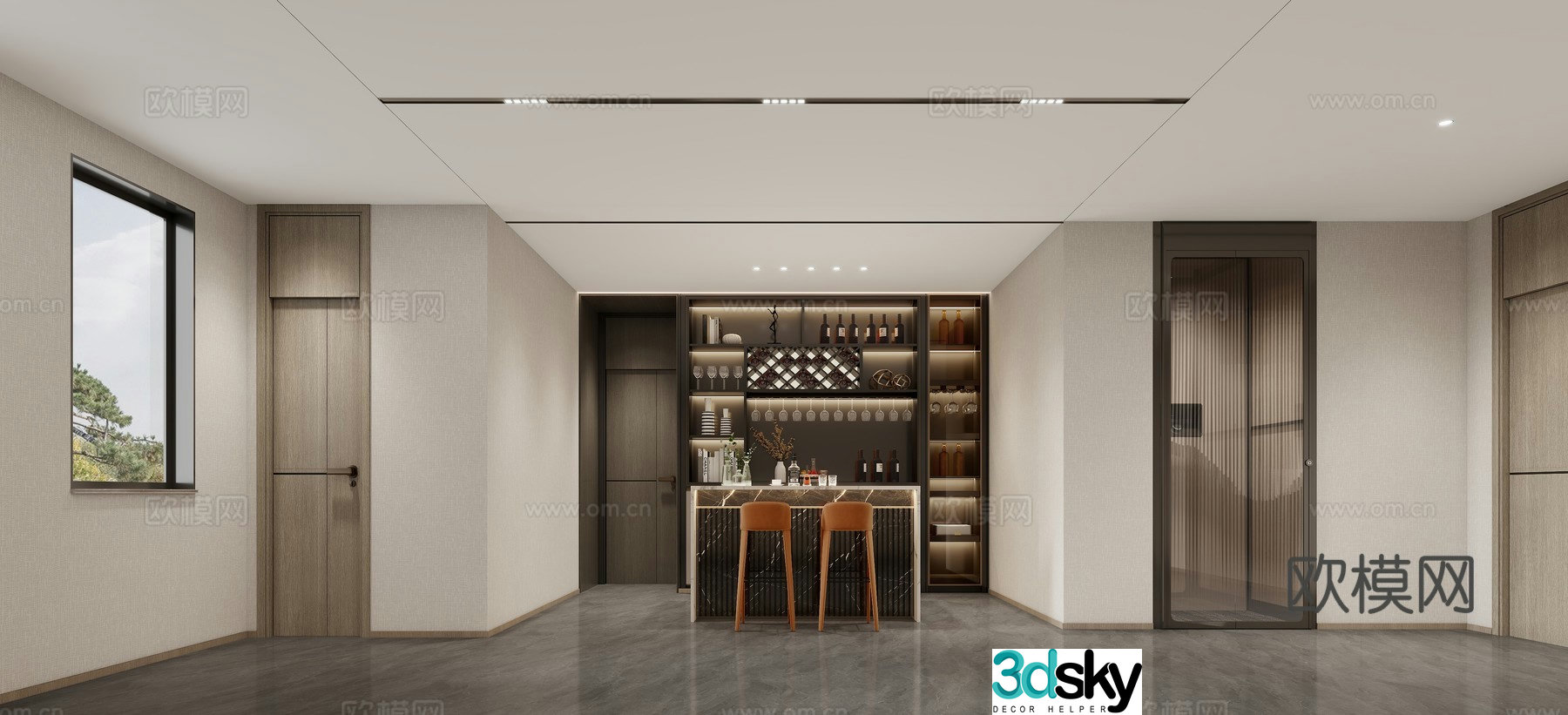 Villa water bar area 3D model