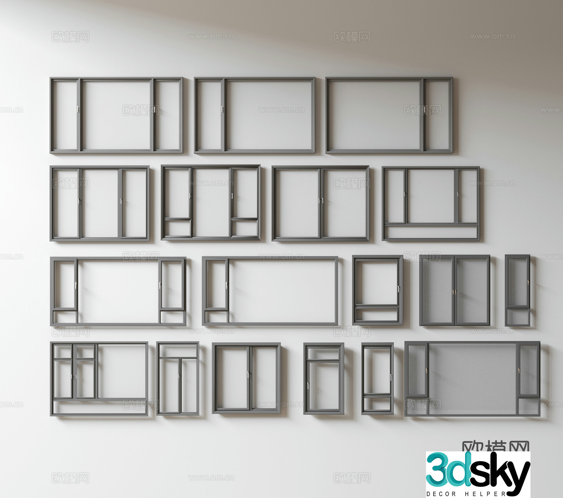 Modern window combination window glass window floor-to-ceiling window balcony window bay window bedroom window sliding window 3D model