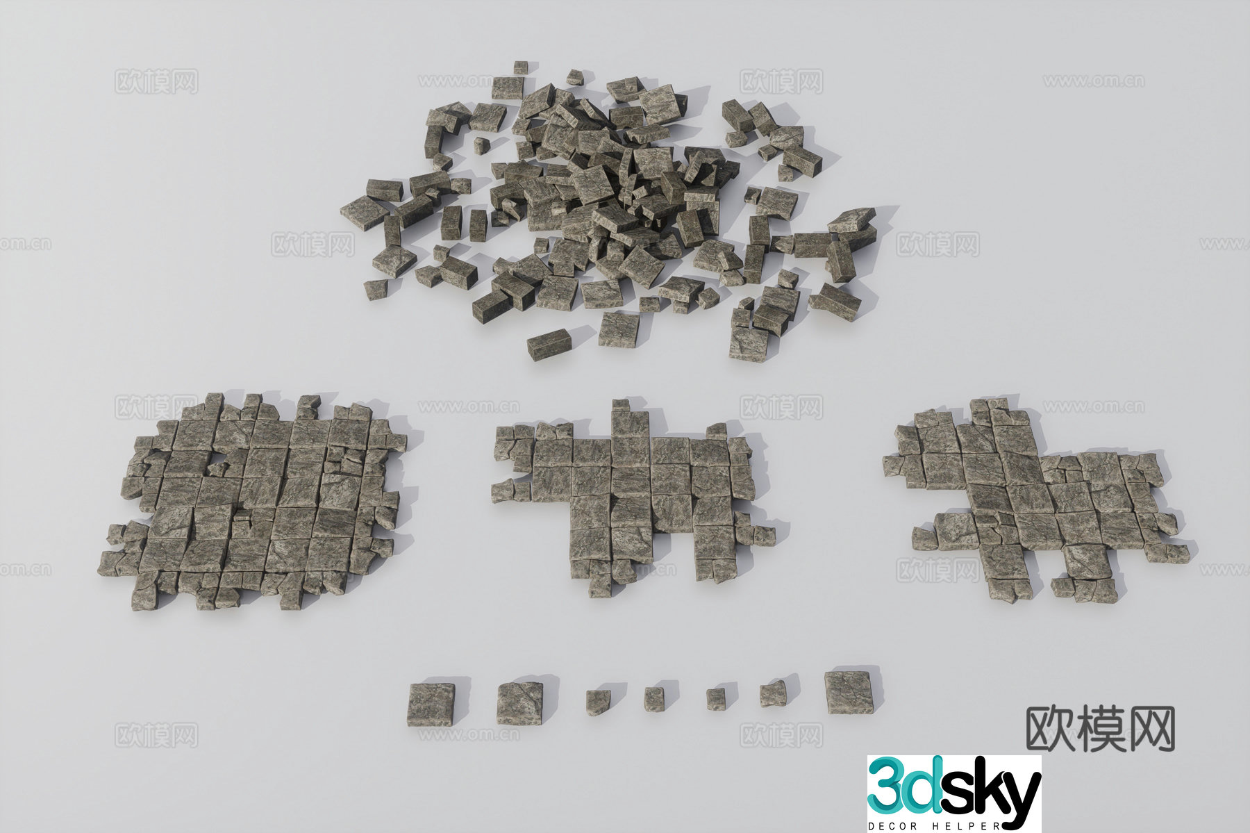 Brick pile 3d model
