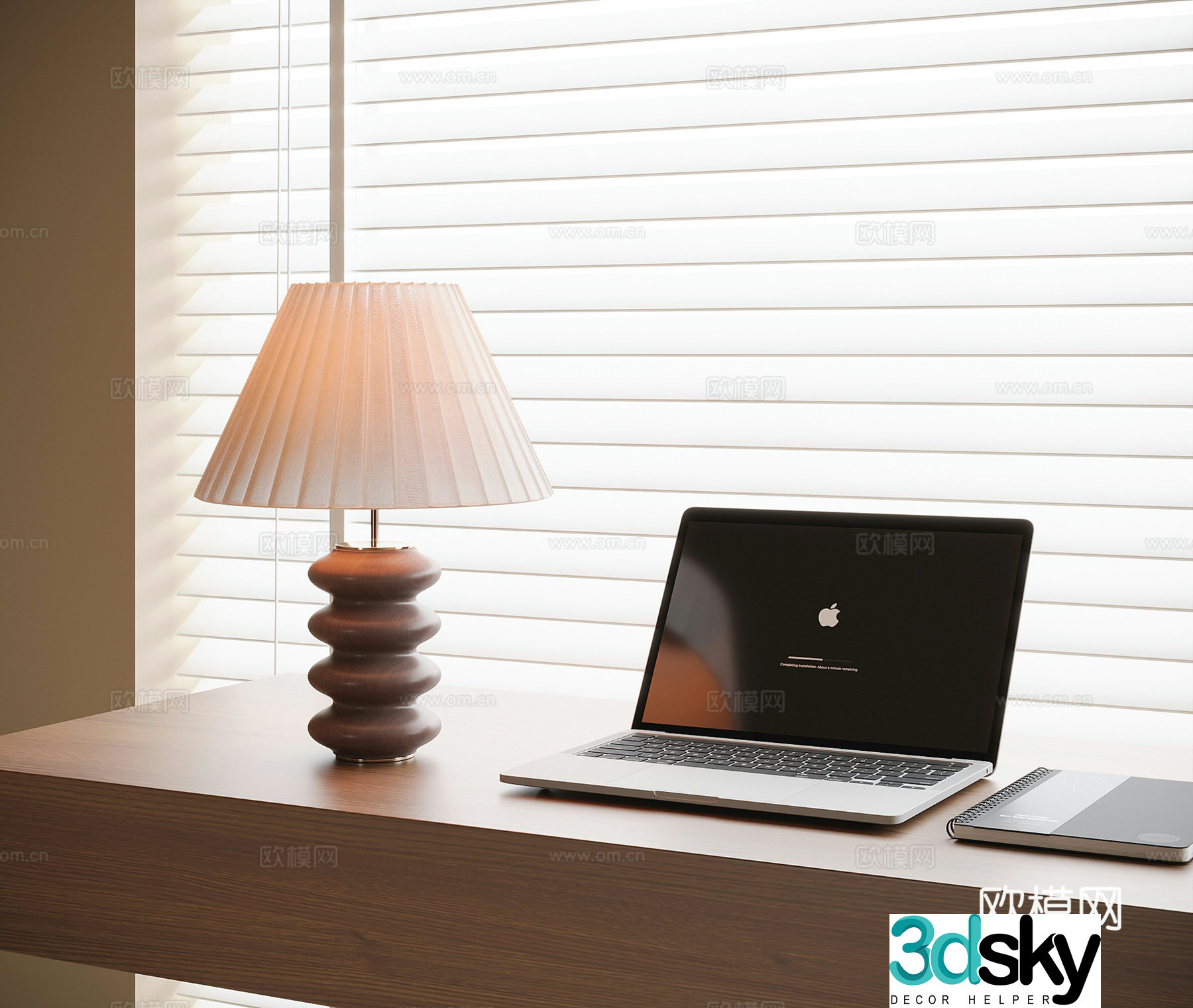 Modern desk lamp laptop 3d model