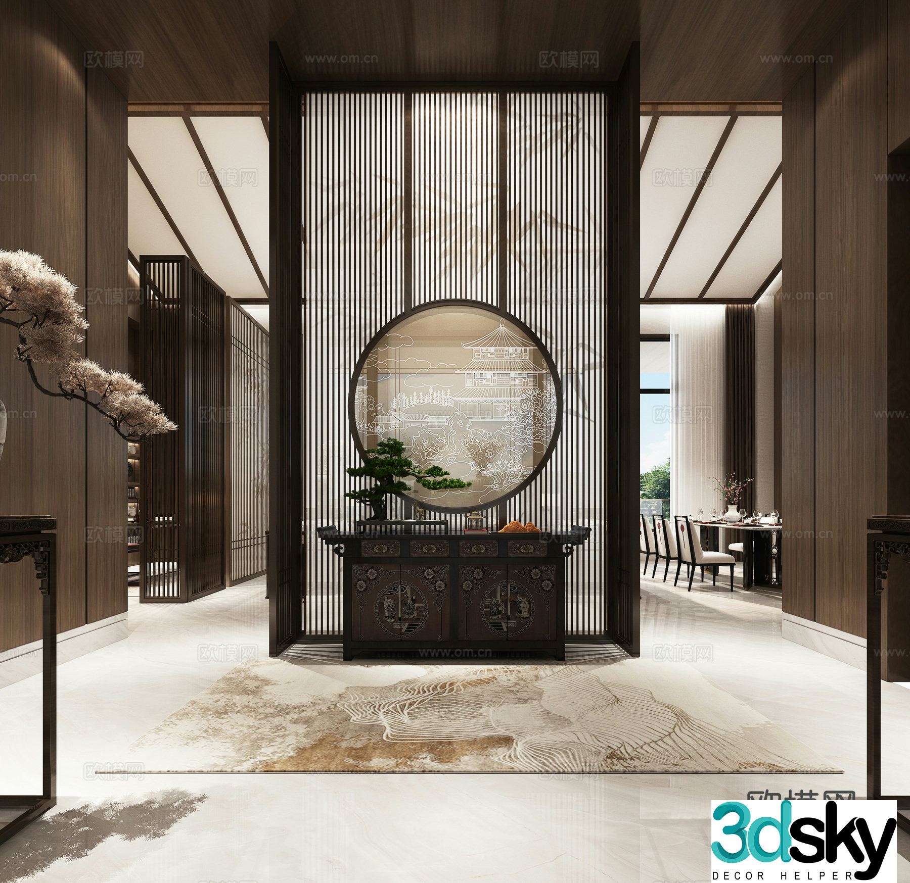 Hotel living room 3d model