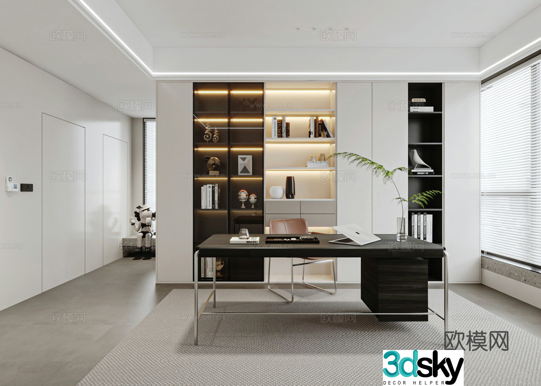 Modern study 3d model