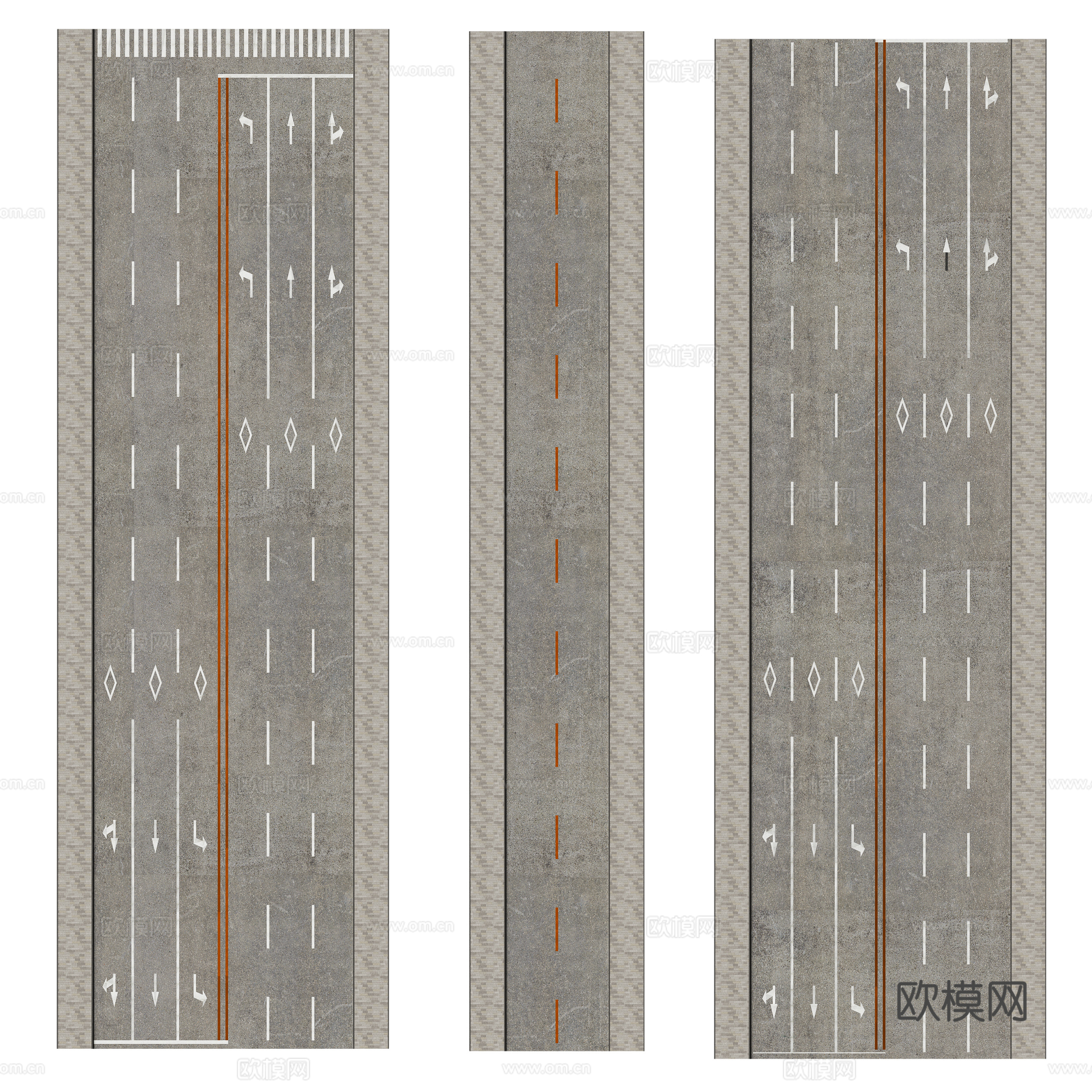 Modern municipal road highway 3d model