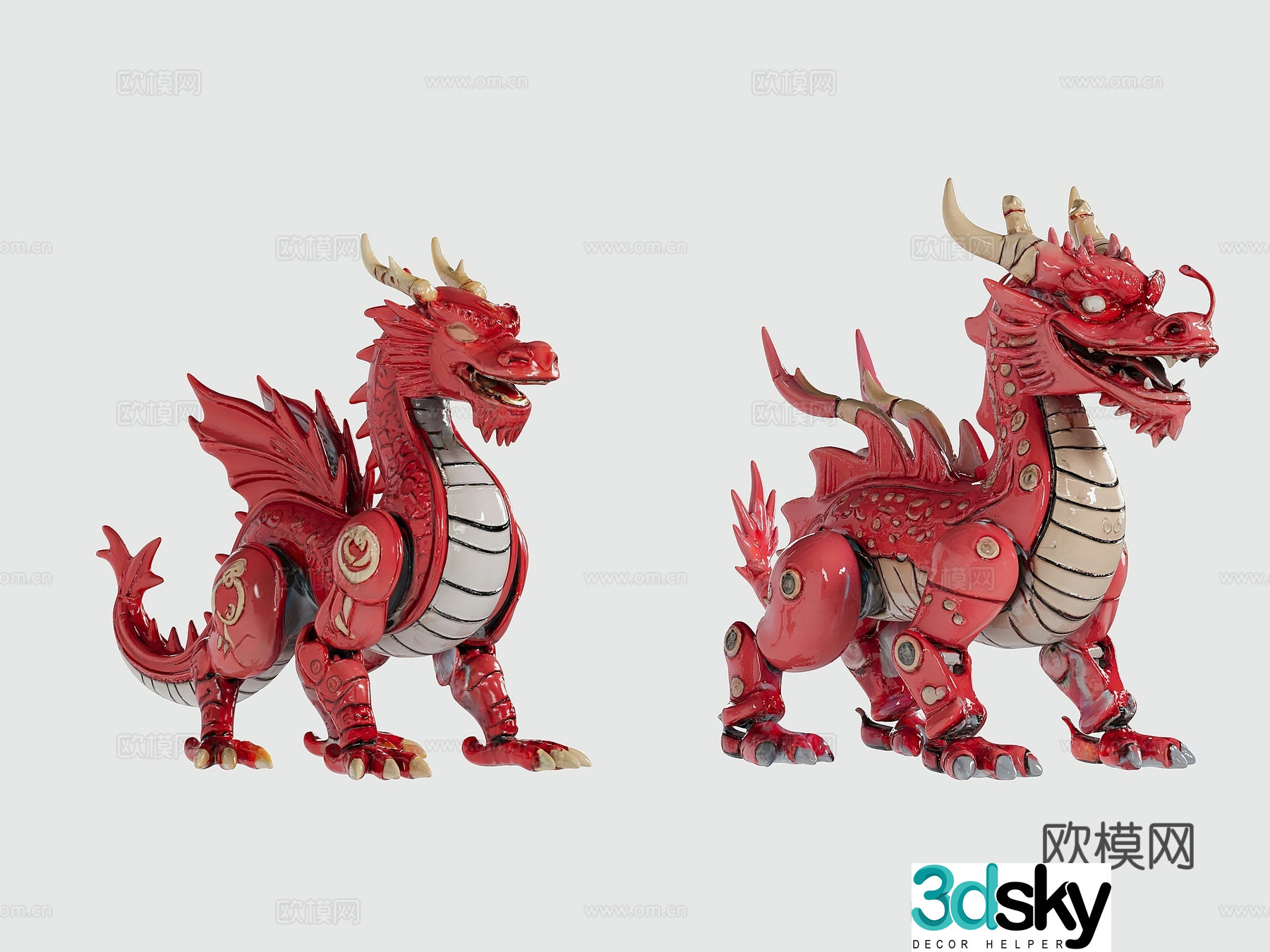 Zodiac Dragon Mecha Toy 3D Model