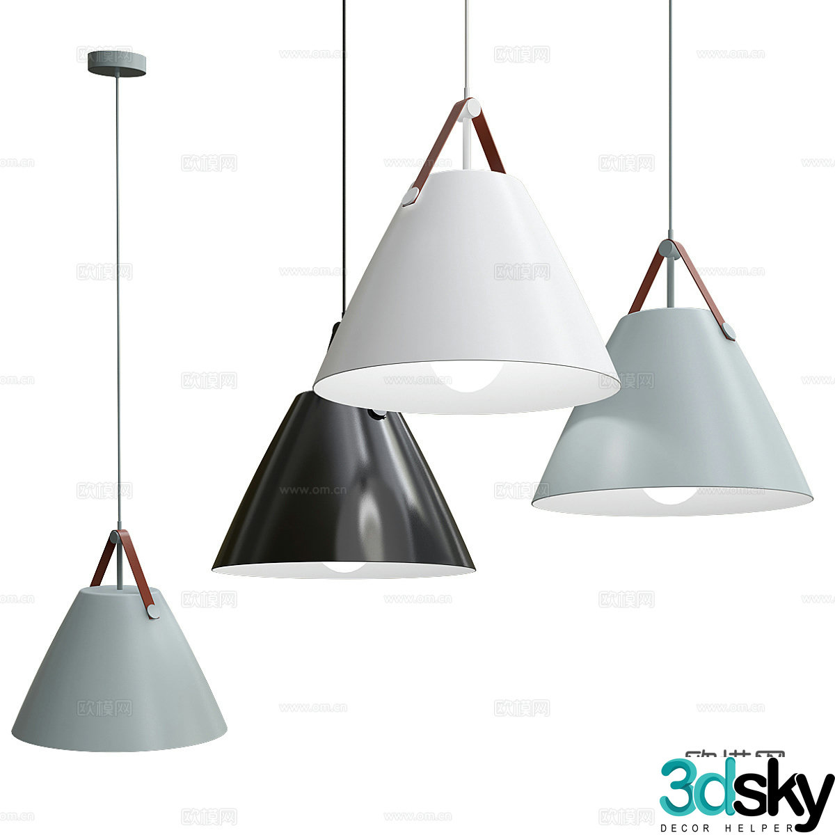 Modern Nordic decorative chandelier 3d model
