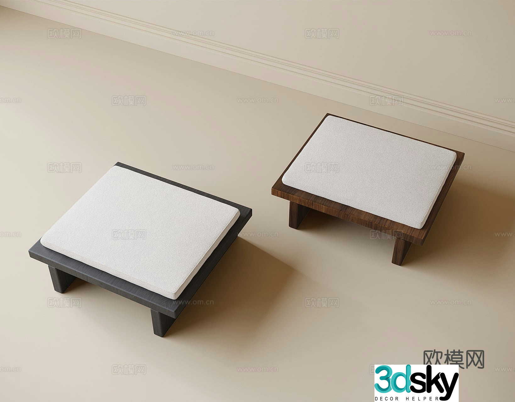 Modern stool pouf 3d model