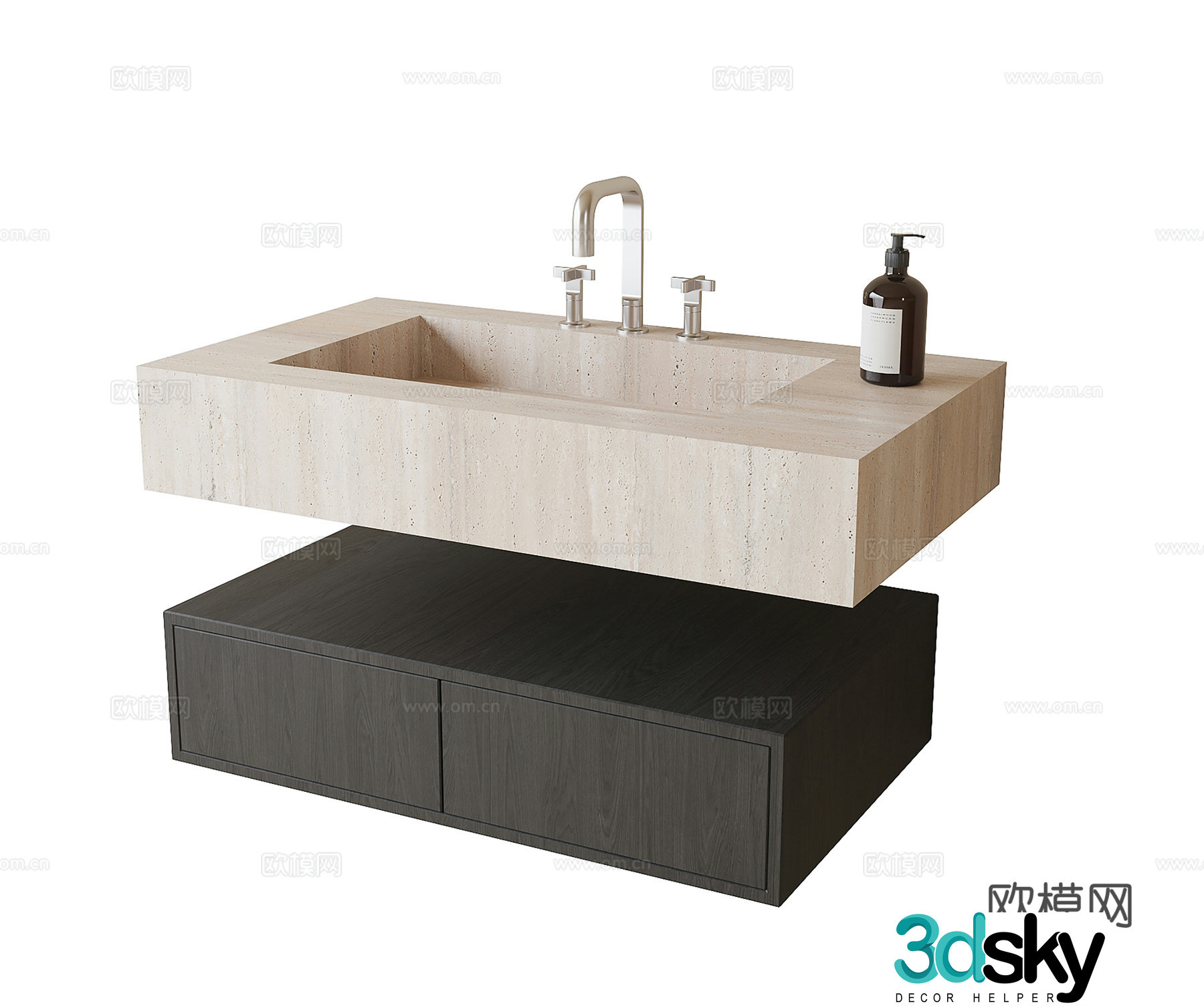 Modern bathroom sink bathroom cabinet bathroom cabinet 3d model