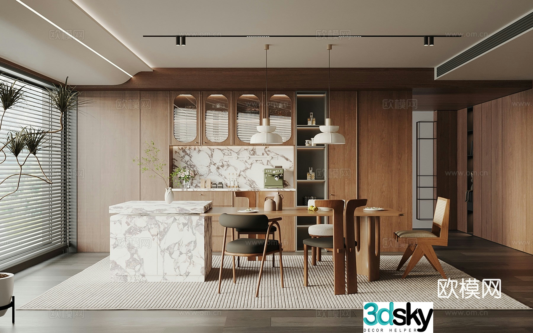 Wasabi Middle Style Island Restaurant Wasabi Wind Island Restaurant Medium Style Island Restaurant 3D Model