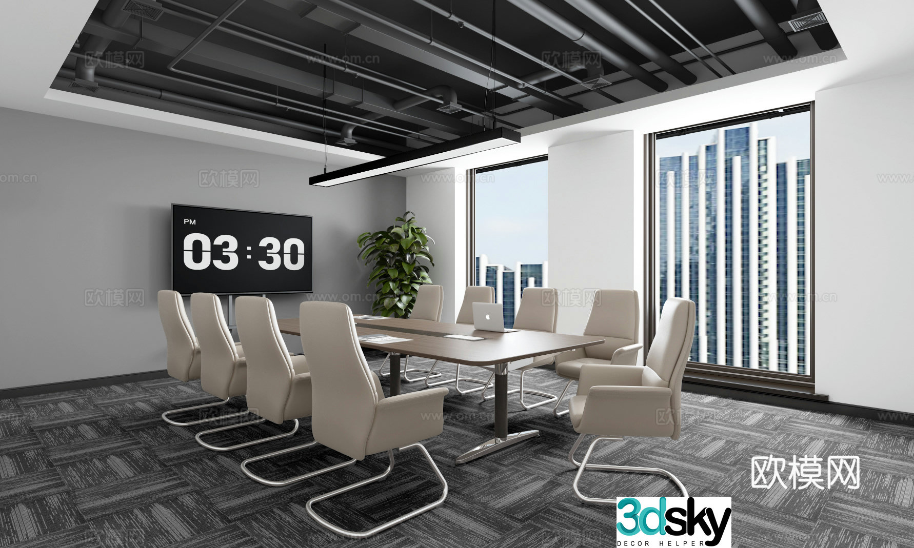 Industrial style conference room negotiation room seminar room multifunctional room training room 3D model