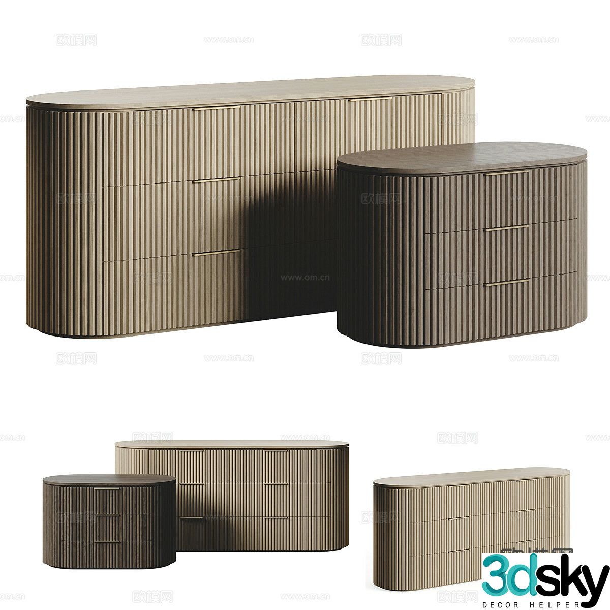 Modern Italian RH BYRON sideboard 3D model
