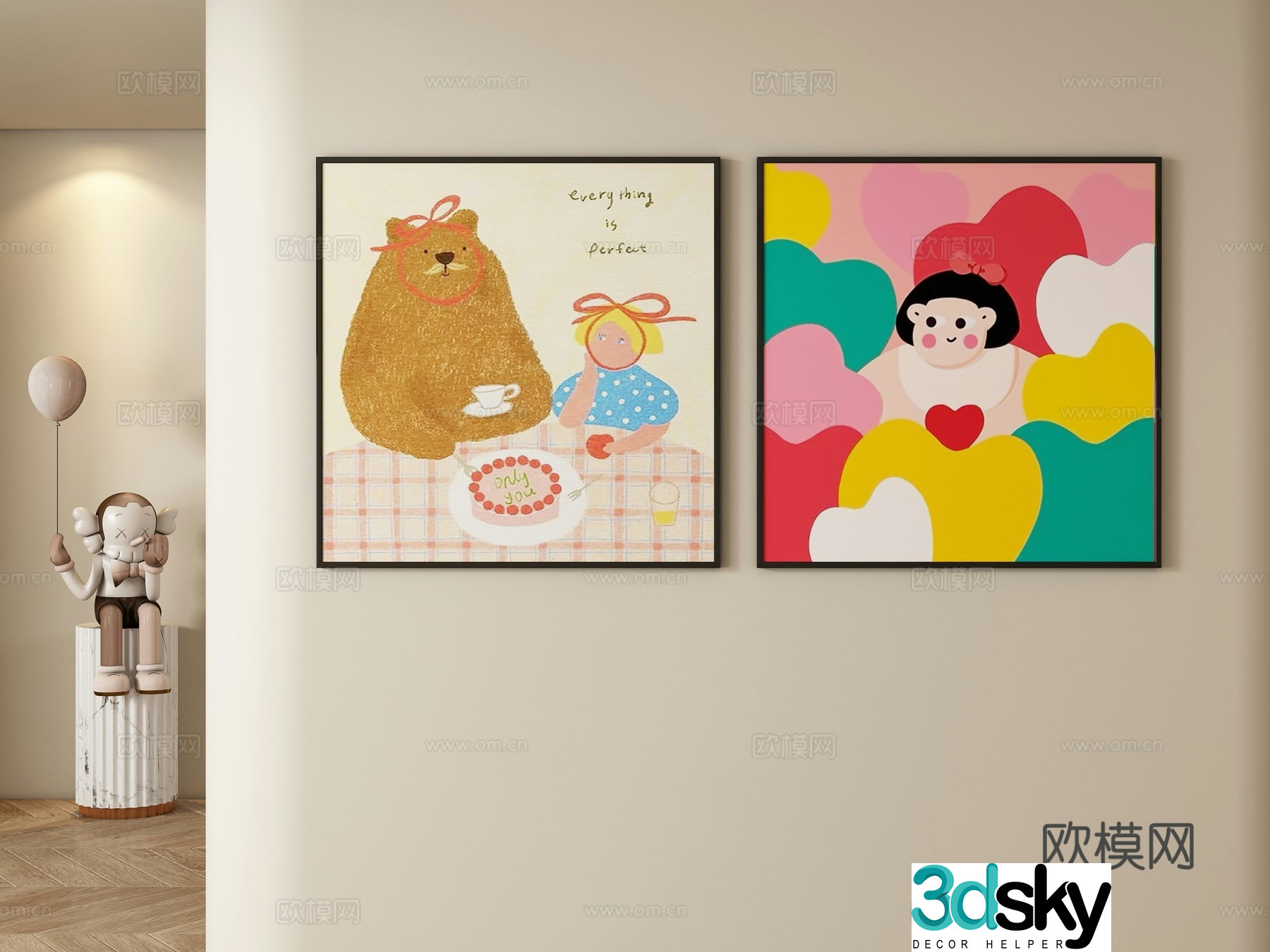 Children’s decorative paintings hanging paintings 3d model