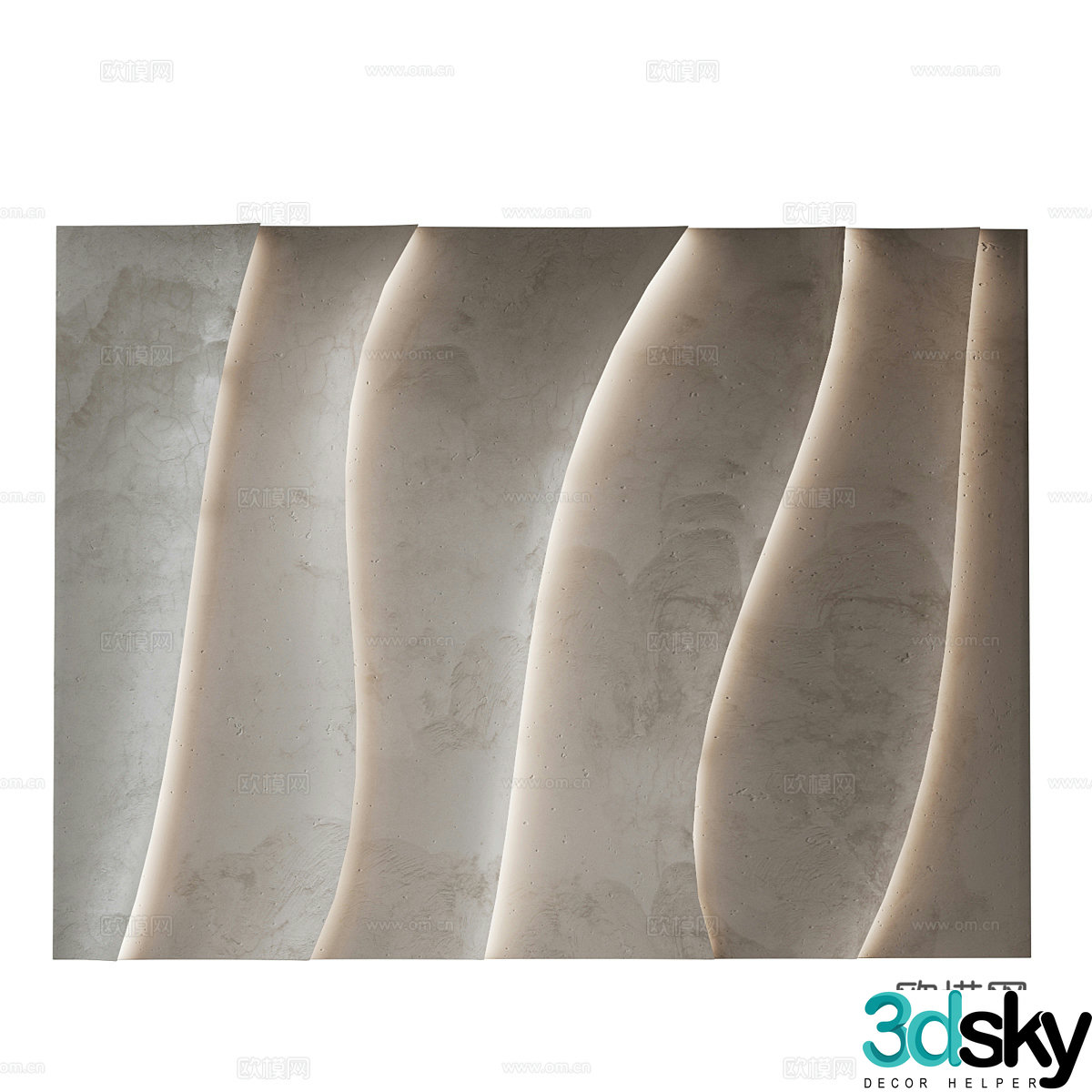 New Chinese style wasabi background wall 3D model