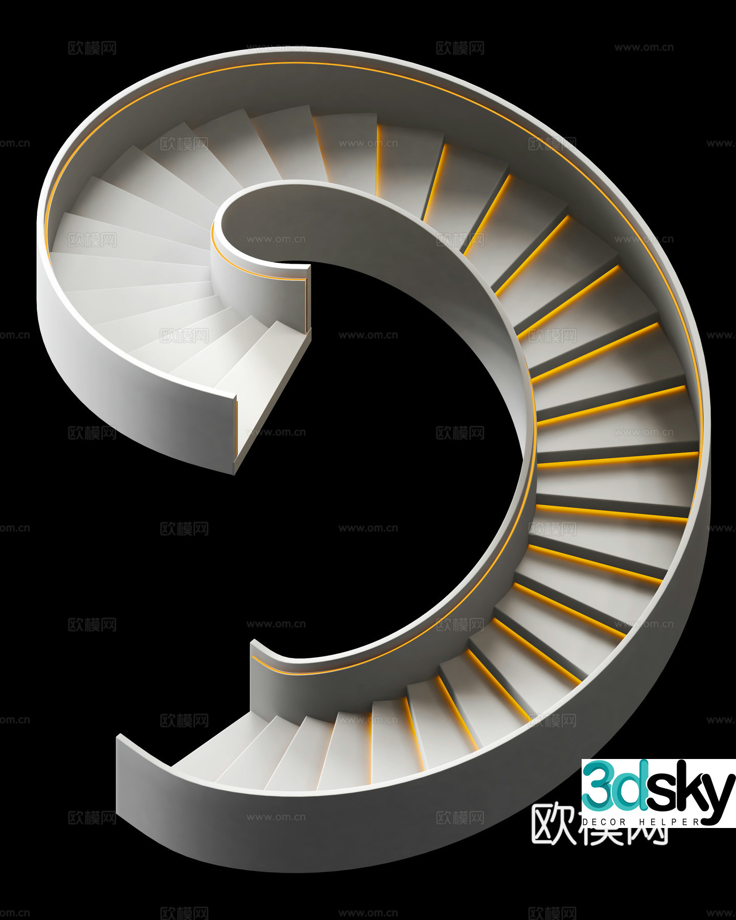 Modern spiral staircase 3d model