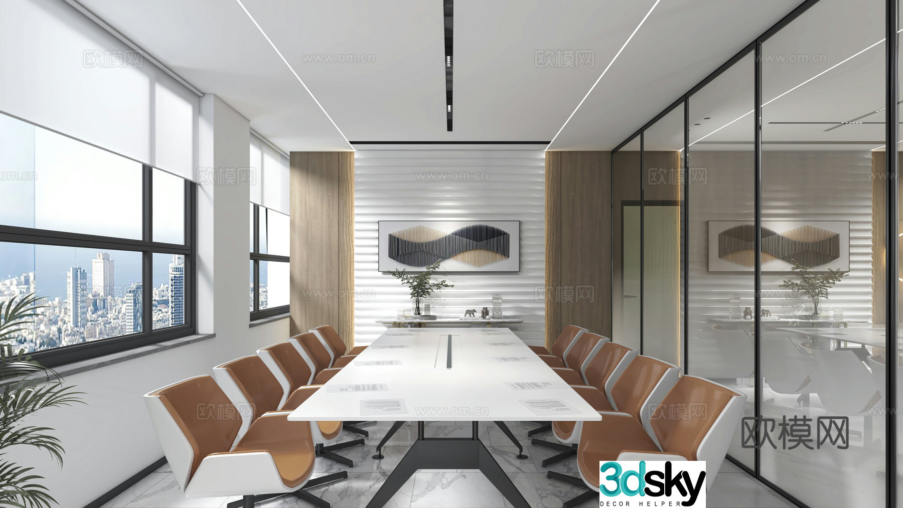 Modern multifunctional conference room 3d model