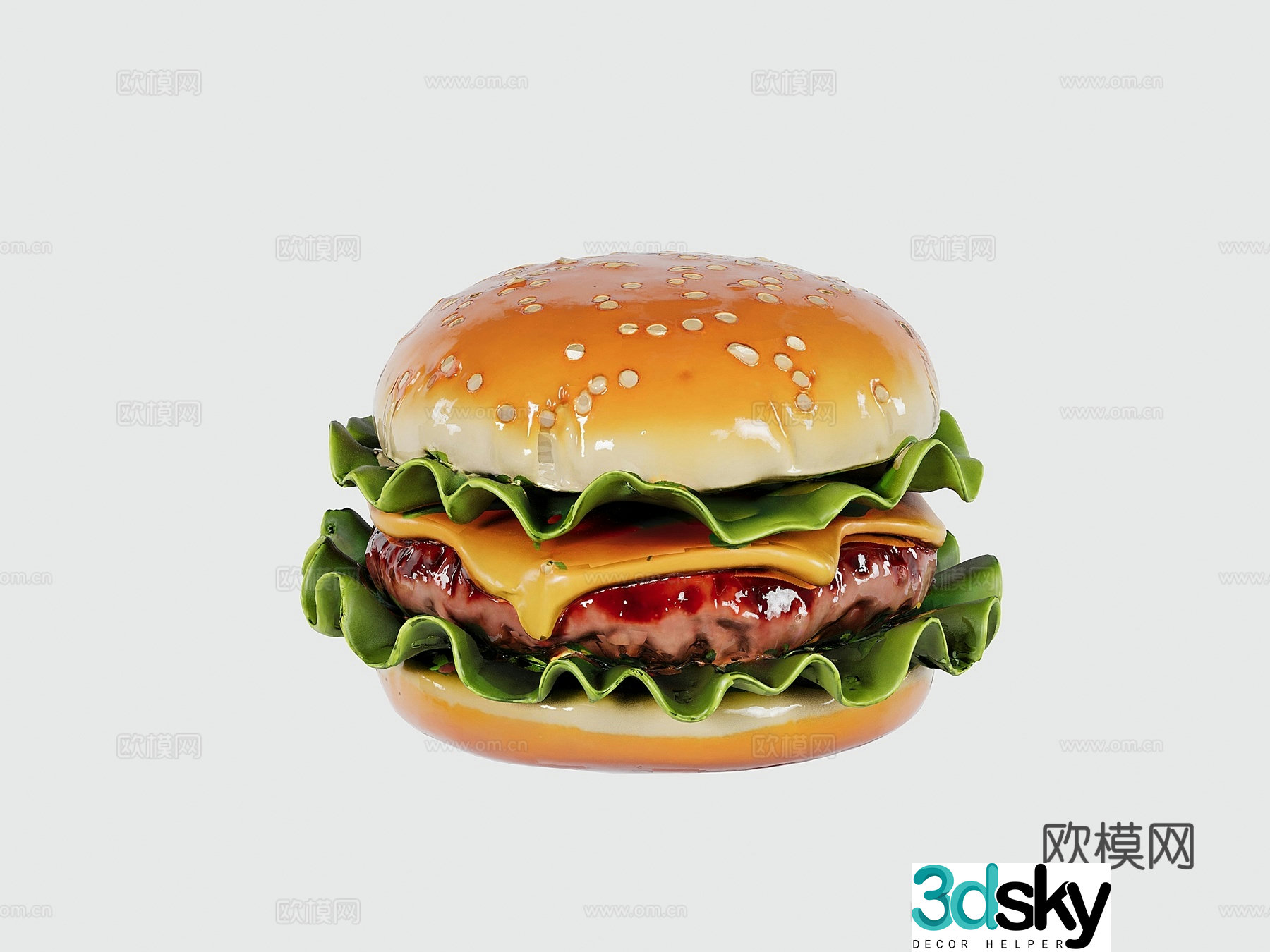 Waterfall cheeseburger 3d model