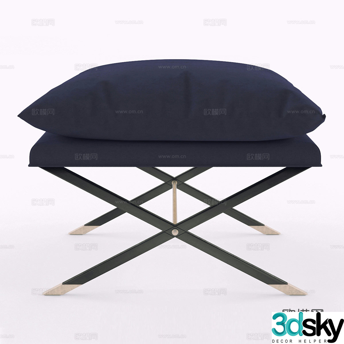 Pombardo style Ottoman stool BAKER101443d model