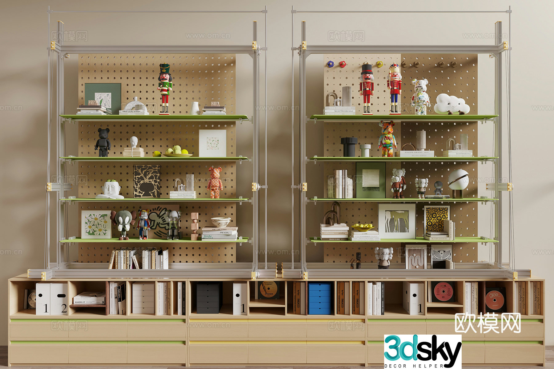 Modern aluminum profile rack 3D model