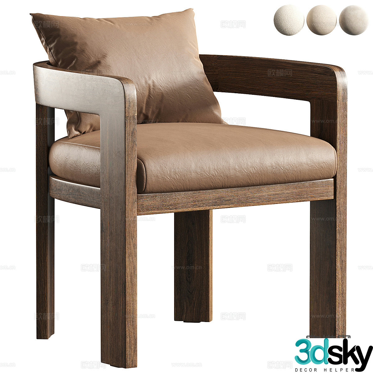 New Chinese Jackson dining chair 3d model
