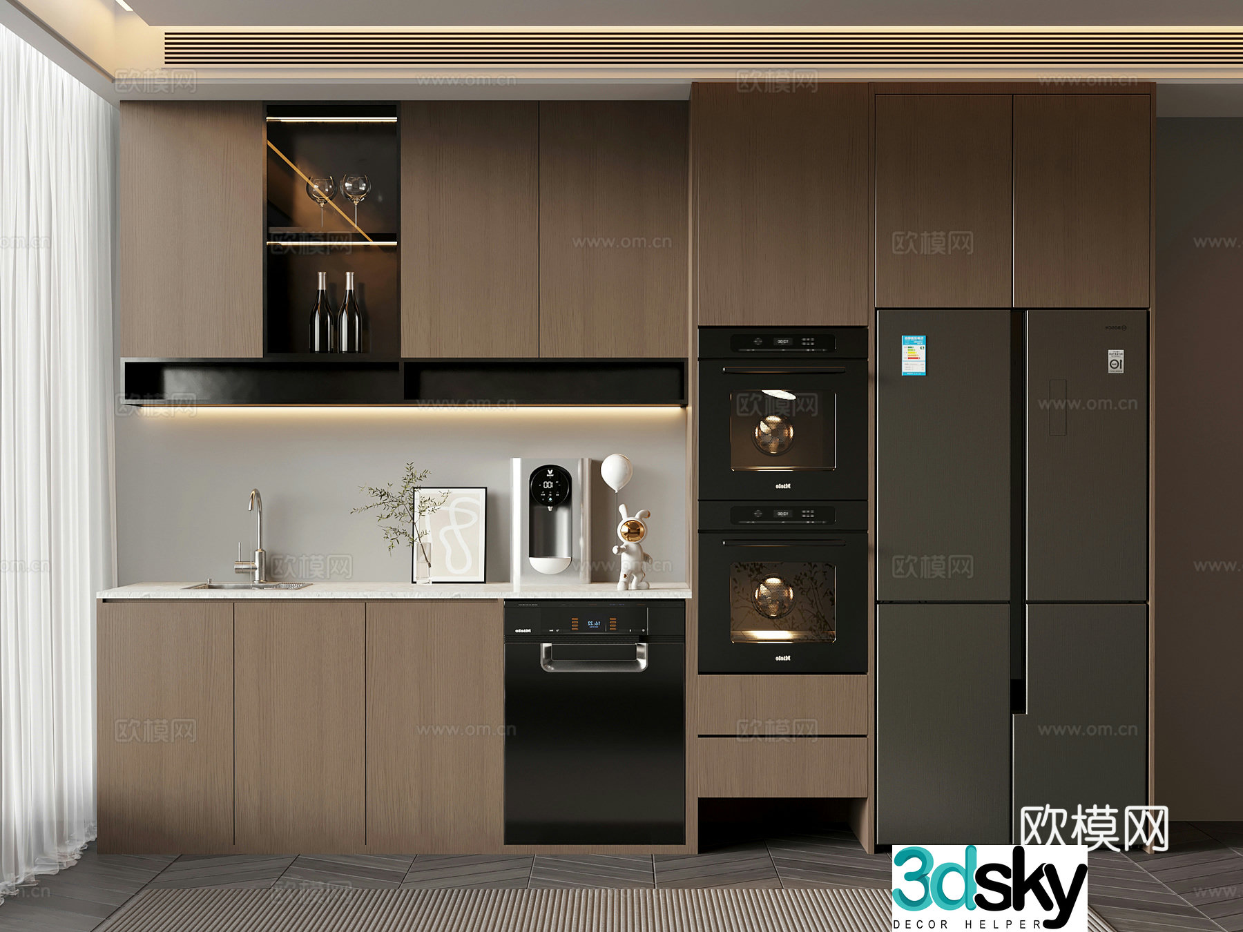 Modern Italian wine cabinet sideboard 3D model