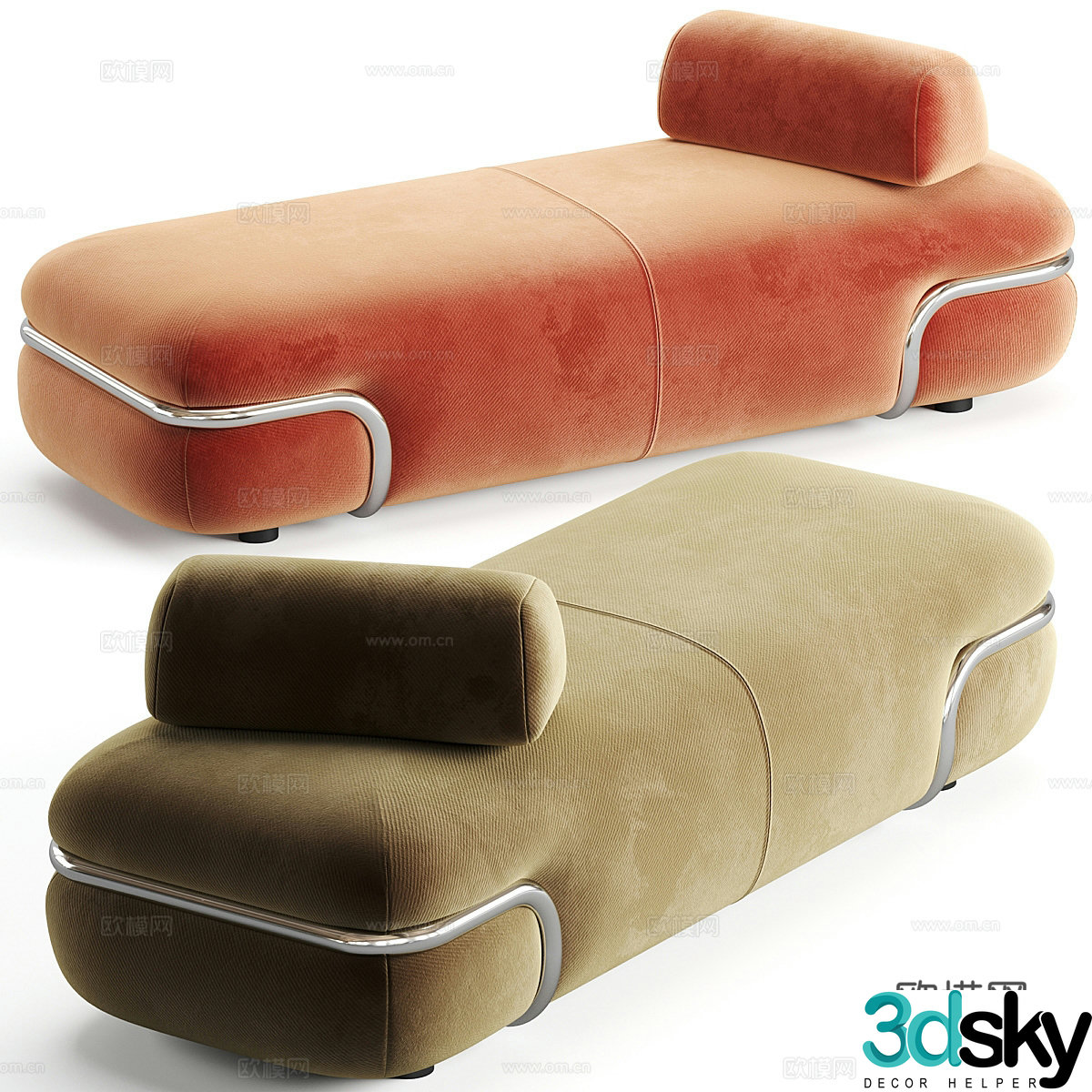 Modern Italian Baxter So Soft Soft Sofa bed 3d model
