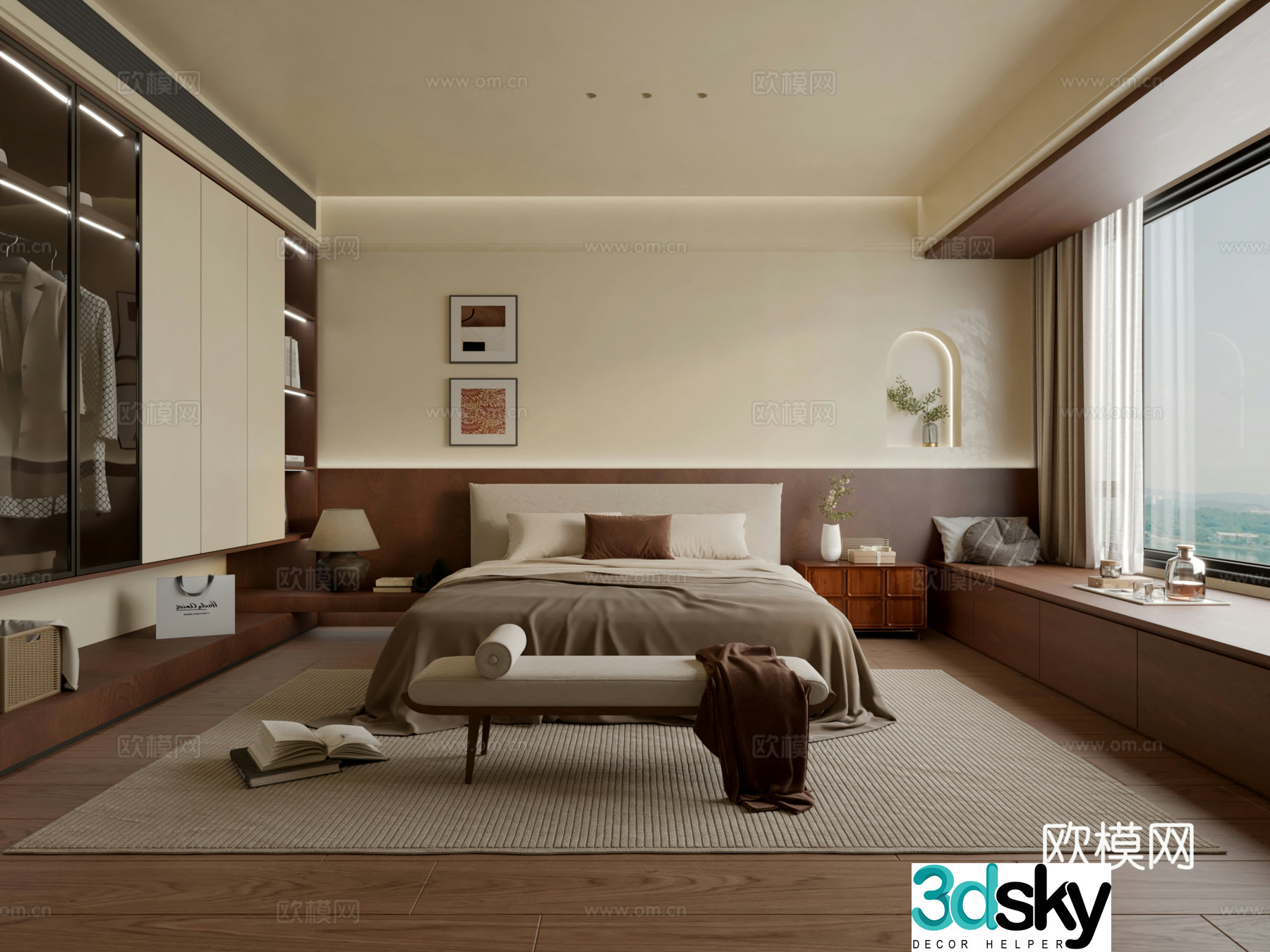 Middle-aged bedroom 3d model