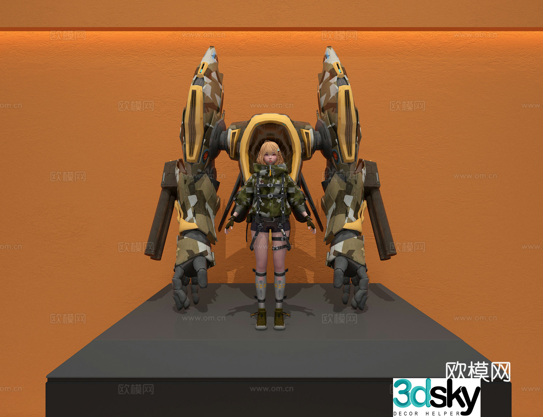 Mecha girl 3d model