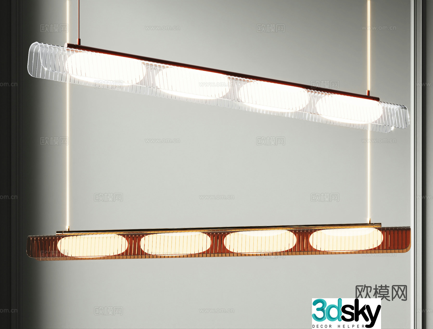 Modern Chandeliers Glass Chandeliers Long Strip Chandeliers Restaurant Chandeliers Art Chandeliers 3D Model