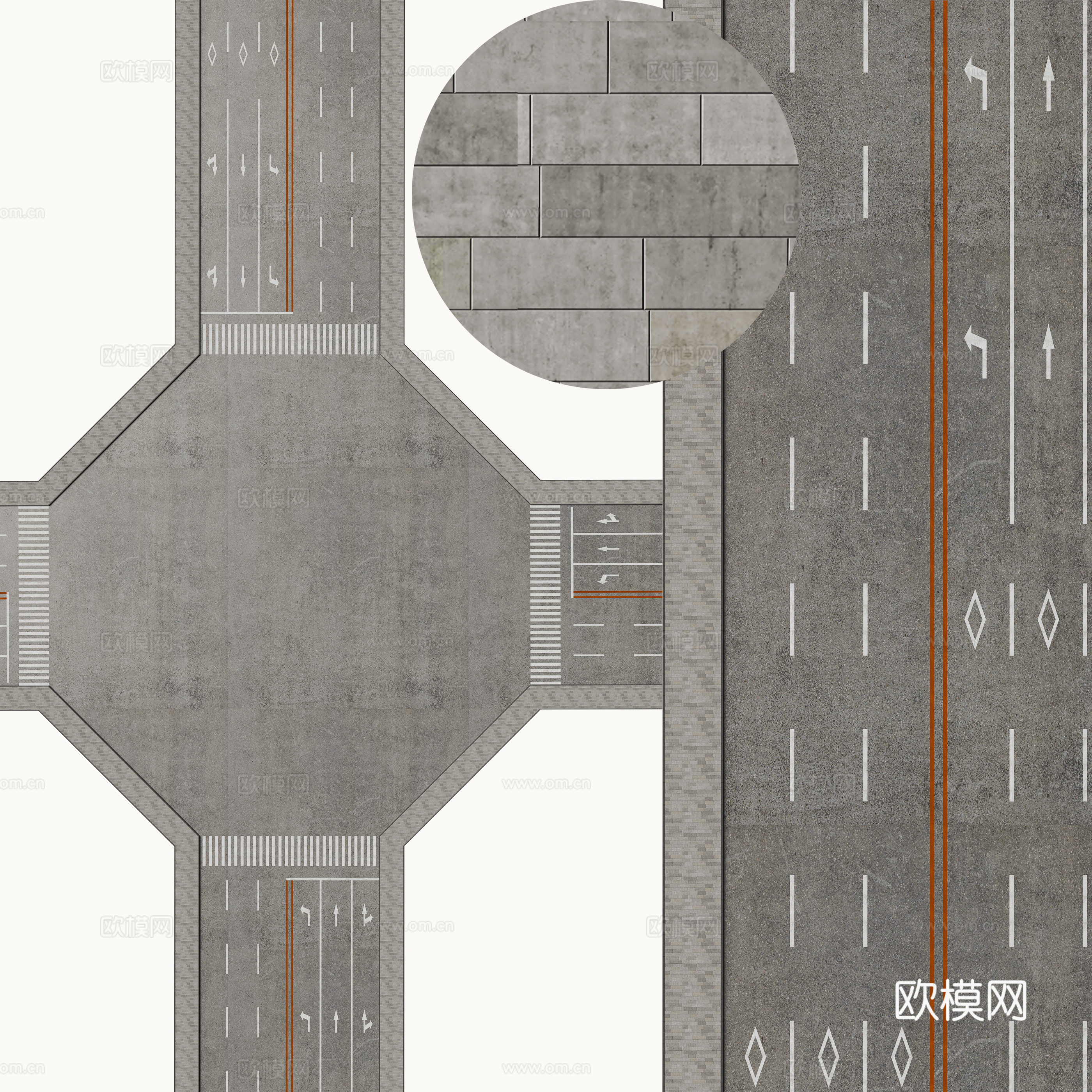 Modern municipal road highway 3d model