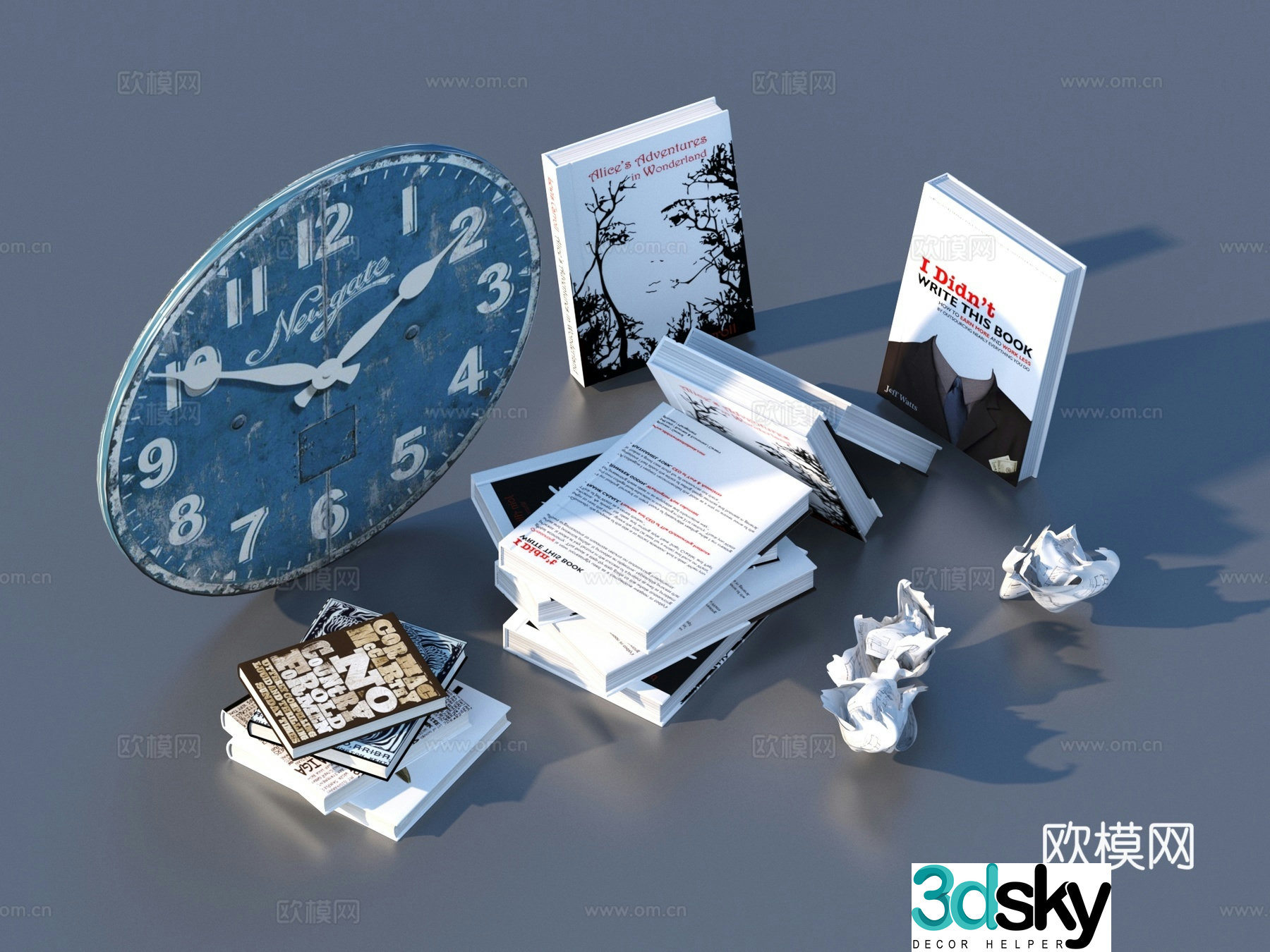 Ornament combination Book ornament decoration 3d model