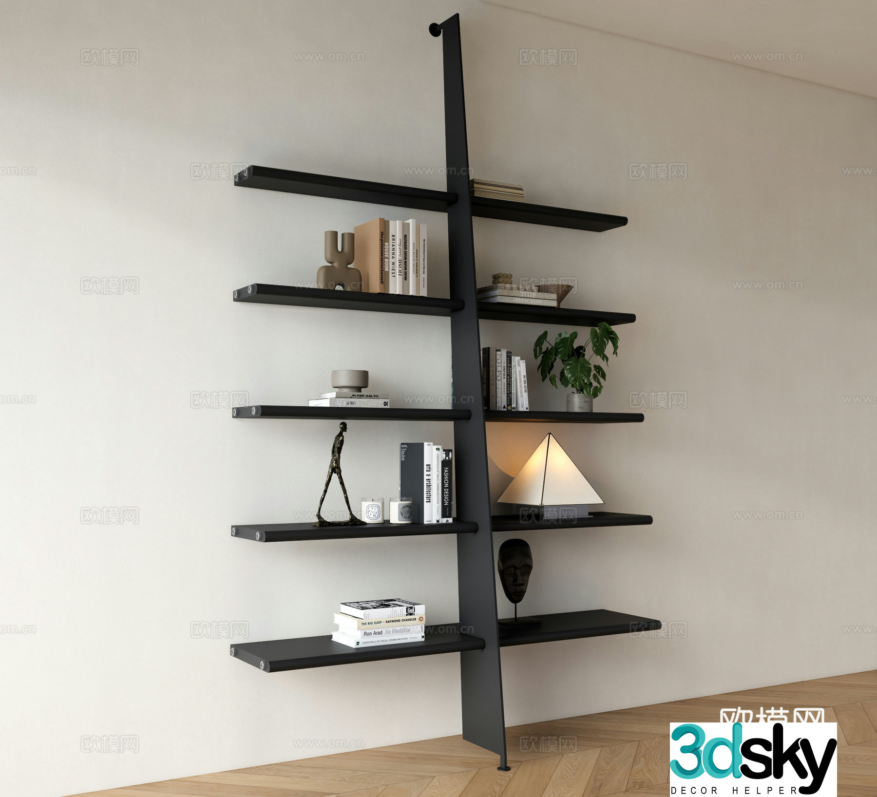 Modern bookcase Open bookshelf Layer bookshelf 3D model