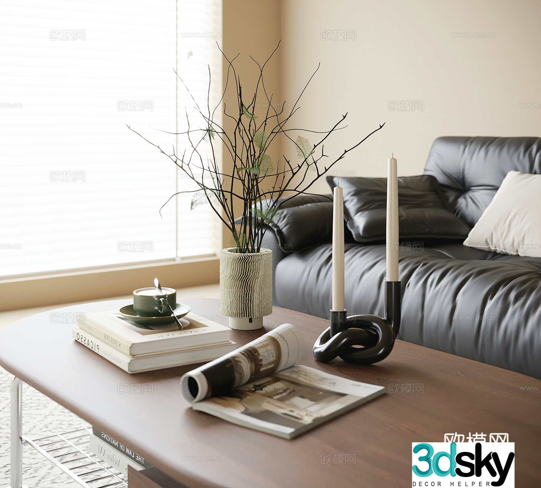Modern jewelry ornaments combination Decorative ornaments Coffee table ornaments 3D model