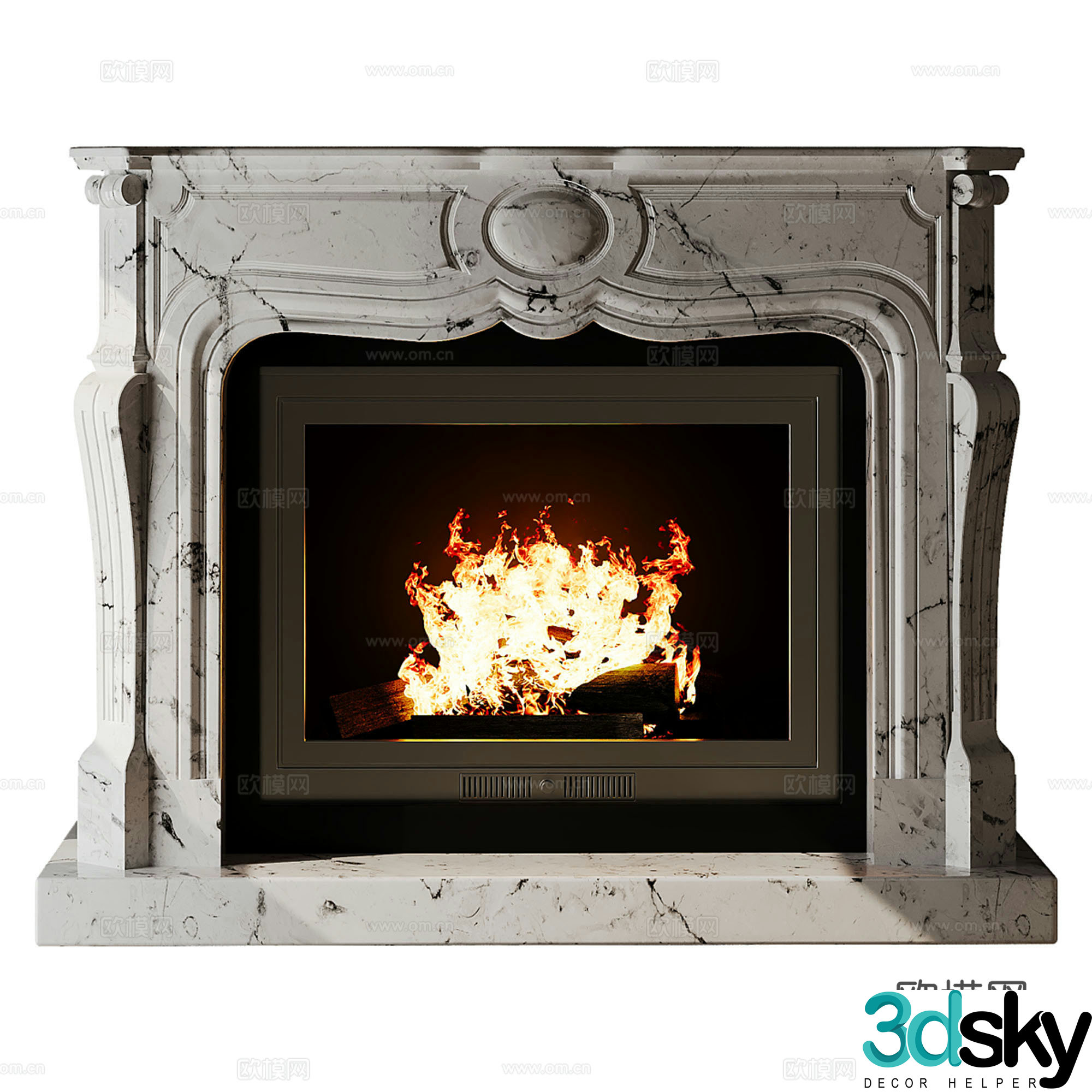 European fireplace 3d model
