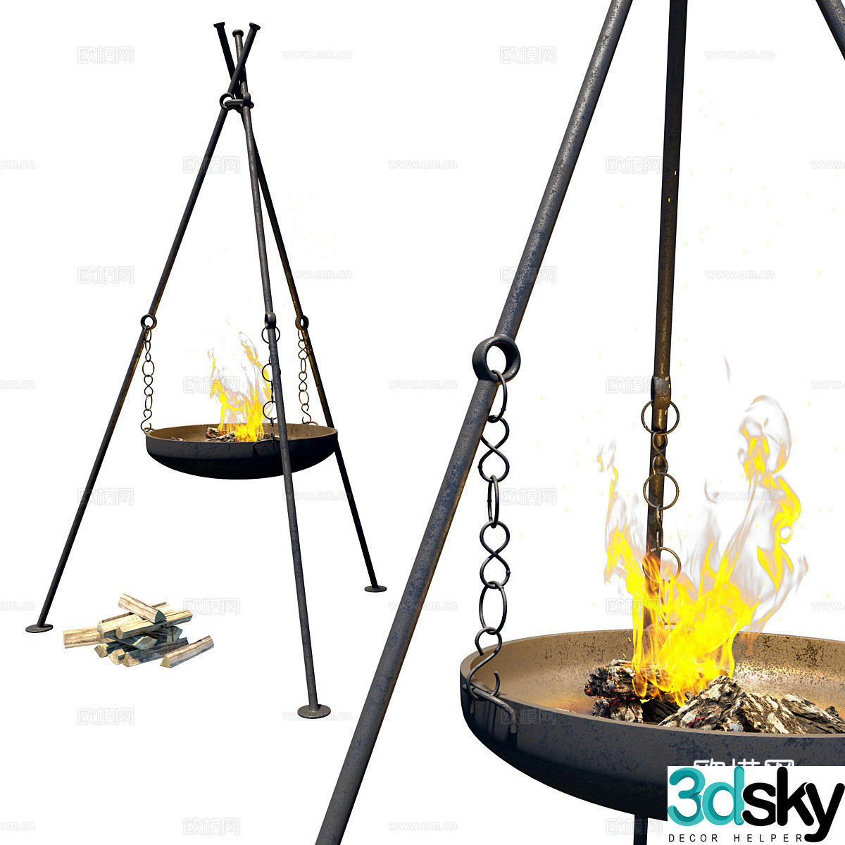 Brazier bonfire 3d model
