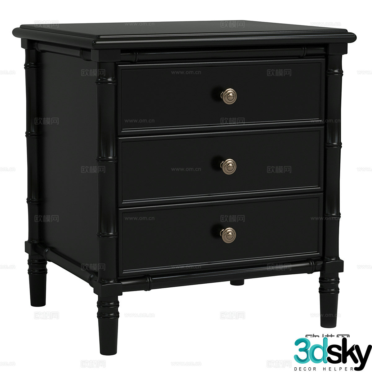 Neoclassical SAFAVIEH Mina chest of drawers bedside table 3d model