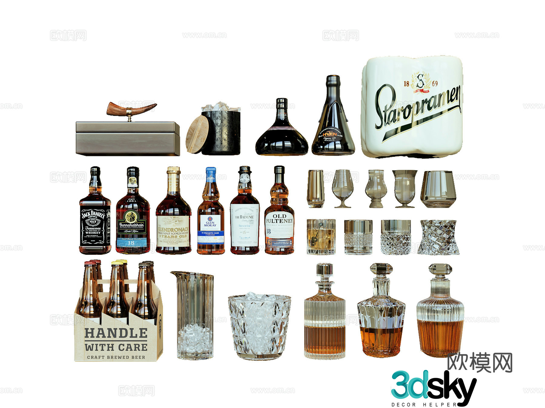 Modern wine bottle 3d model
