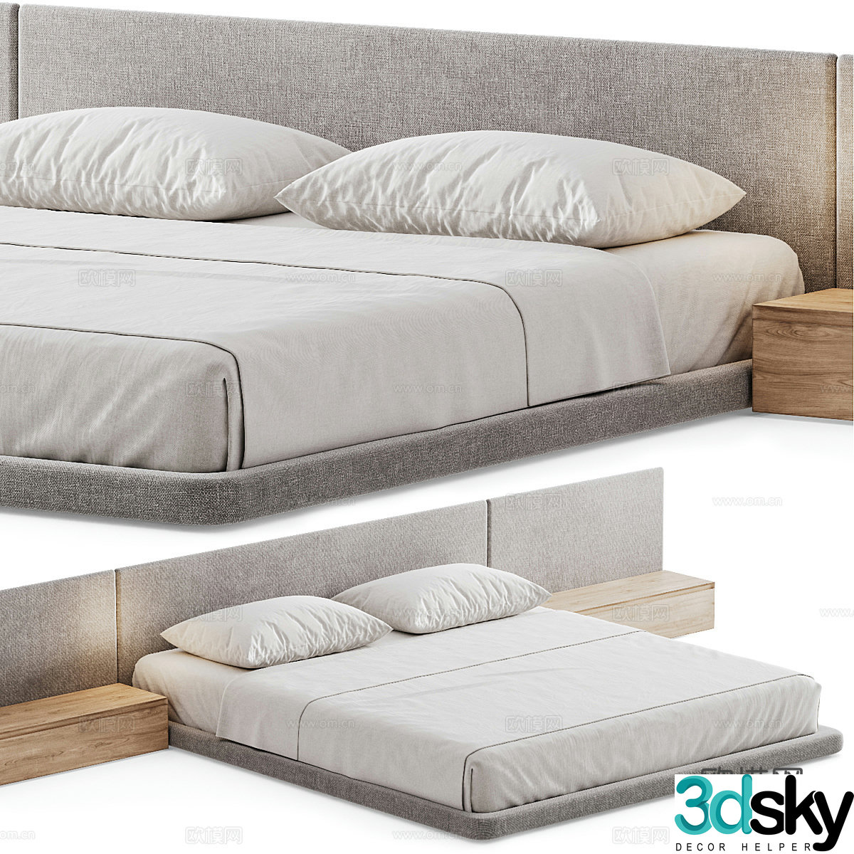 Double bed 3d model