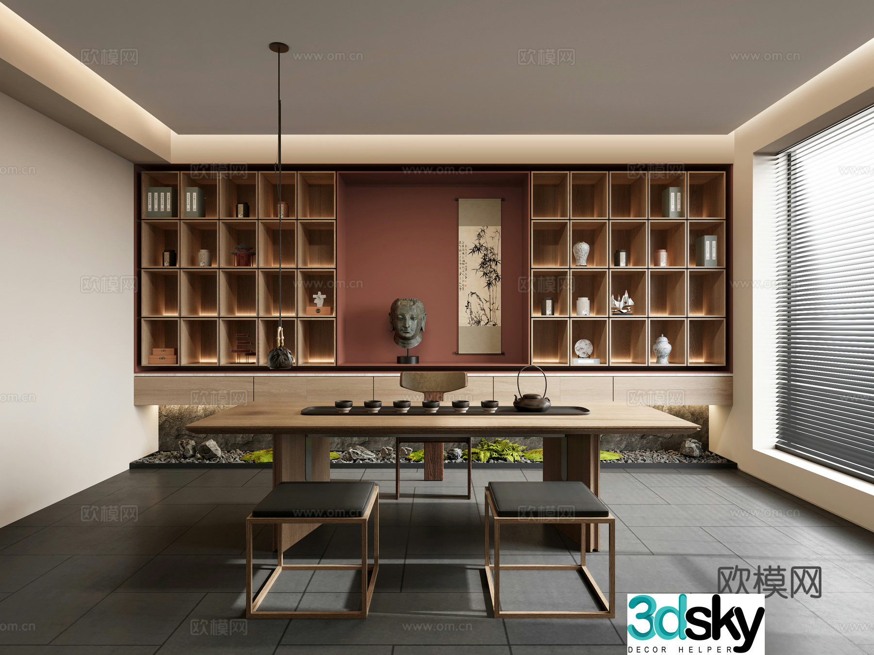 New Chinese tea room 3D model