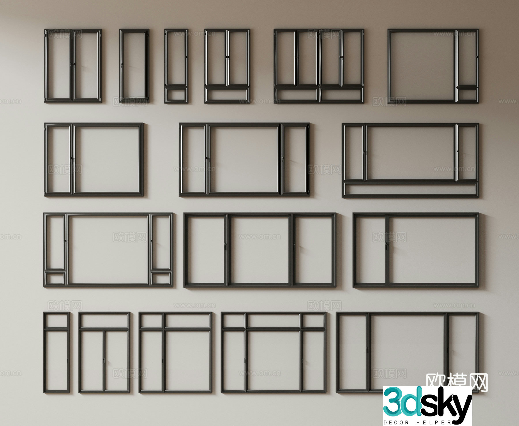 Modern window combination window glass window floor-to-ceiling window balcony window bay window bedroom window sliding window 3D model