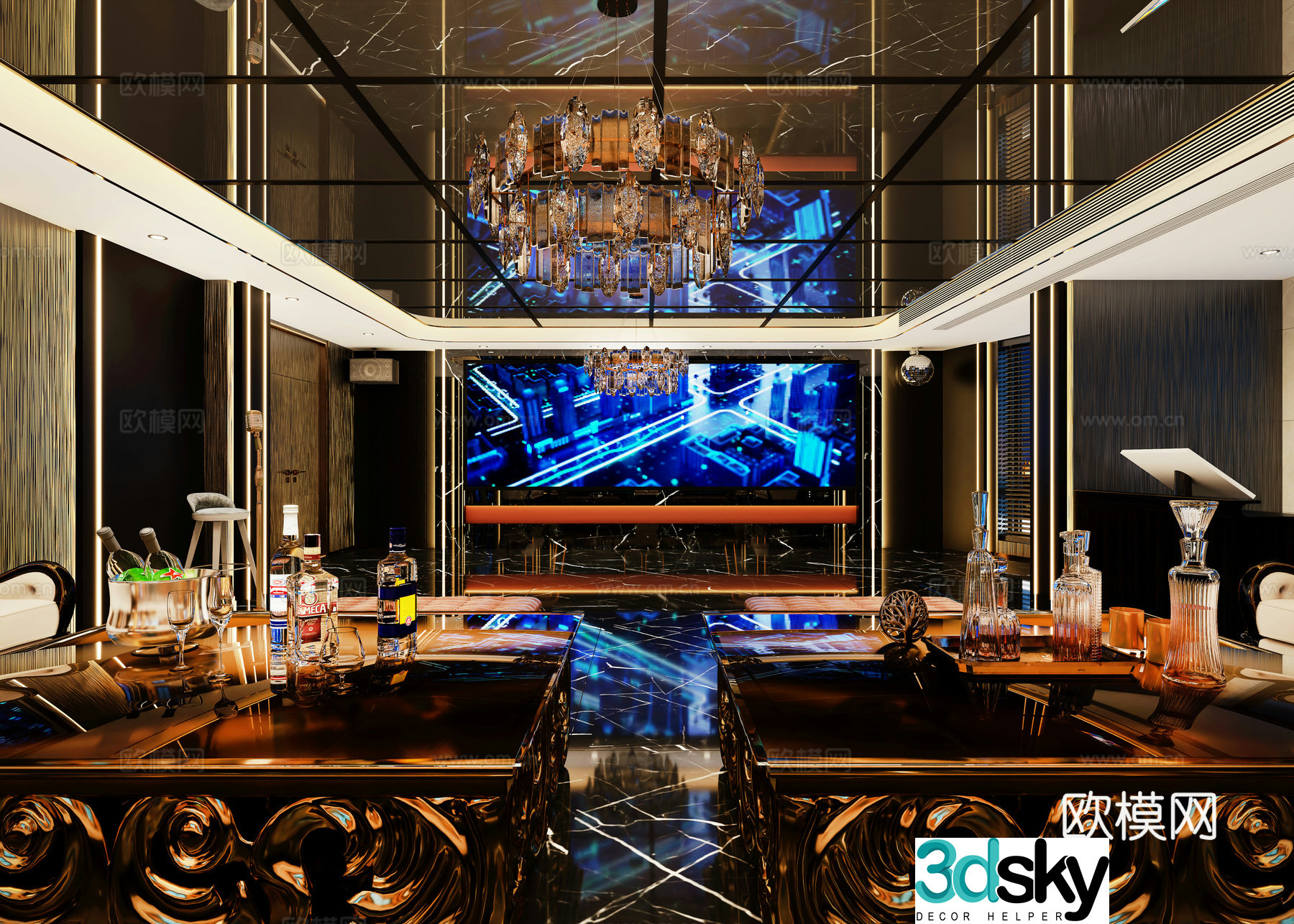 Modern luxury KTV3d model
