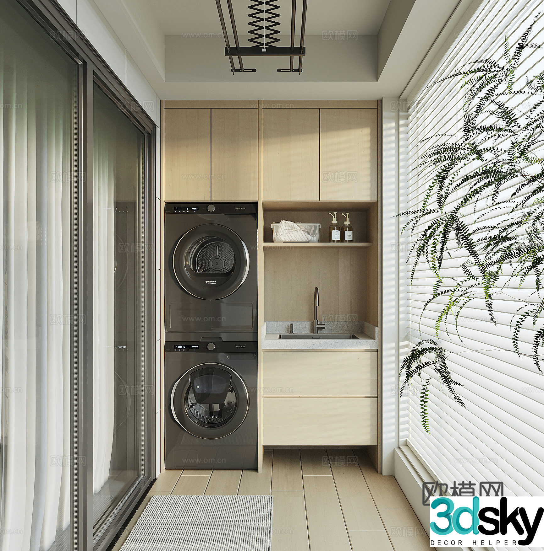 Modern washing machine cabinet 3d model